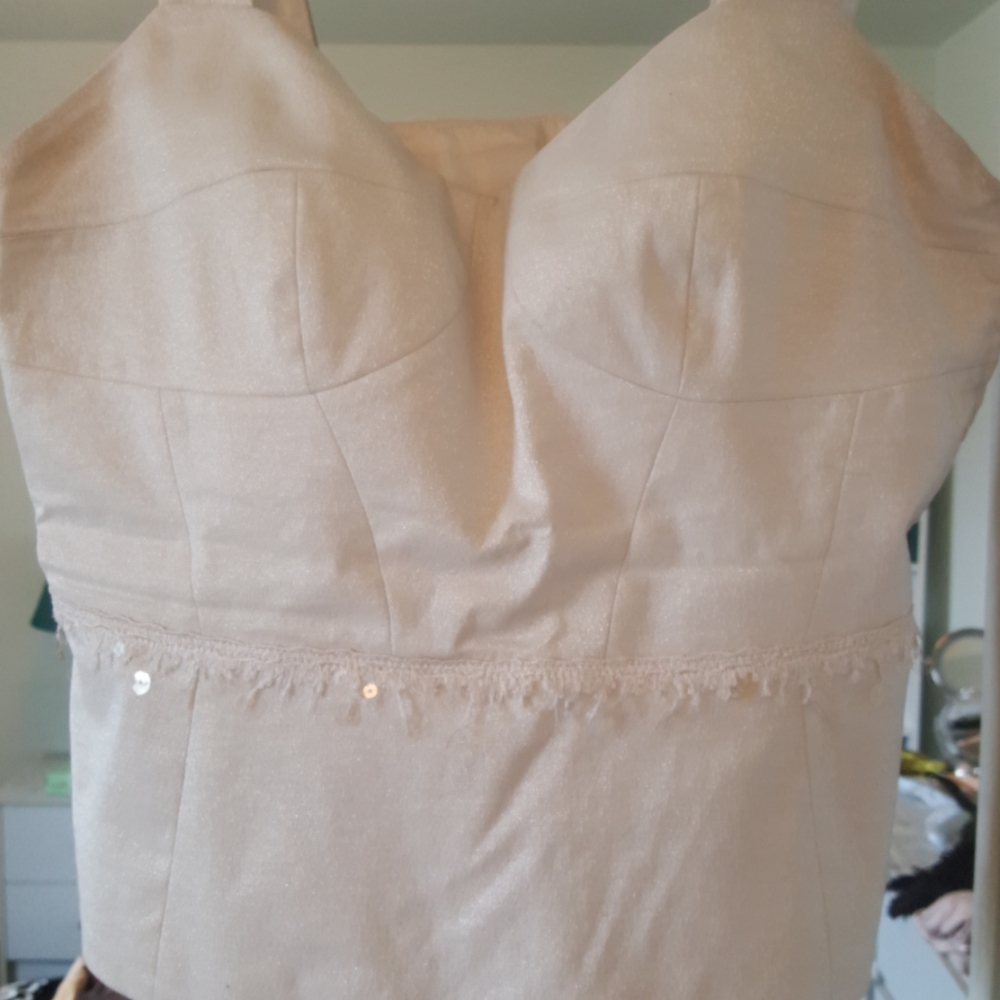 Off white size 12 dressy lightly shiny night top